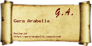 Gera Arabella névjegykártya
